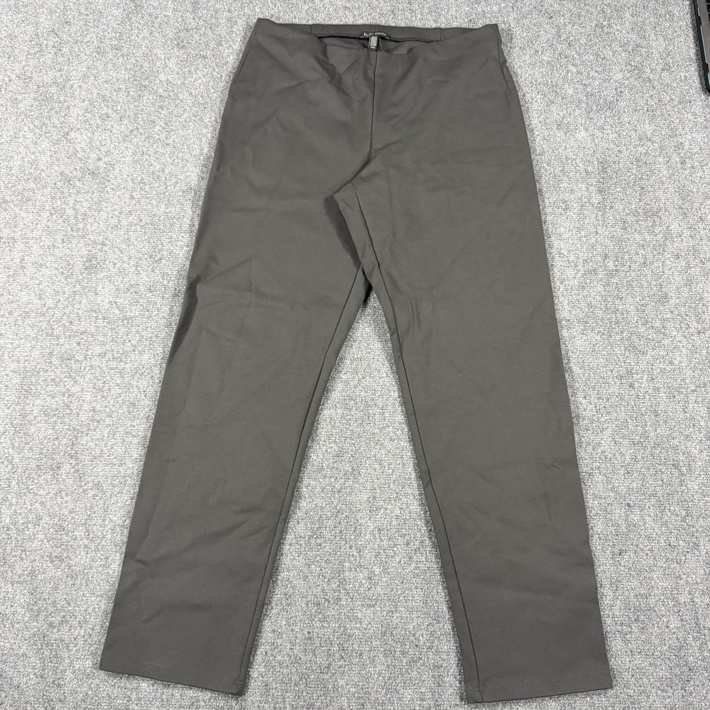Eileen Fisher Pants Medium Gray Rayon Stretch Pull On Career